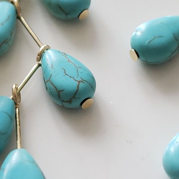 New! FP Chandelier Natural Stone Dangle Earrings - Picture 6 of 10